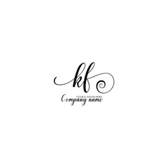 Obraz na płótnie Canvas KF Initial handwriting logo template vector
