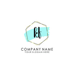 KF Initial handwriting logo template vector

