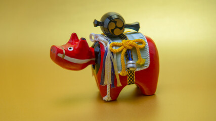 2021丑年　赤ベコ置物