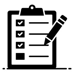 
Tick mark on a paper, checklist icon design 
