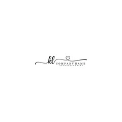 KL Initial handwriting logo template vector