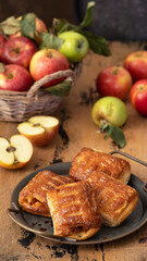 Puff pastry pies with apples