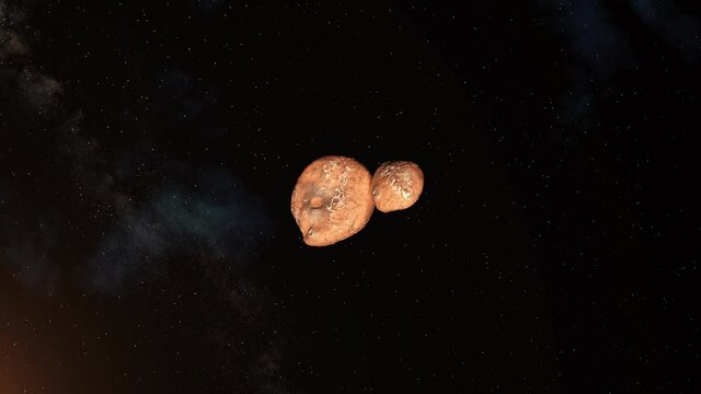 486958 Arrokoth (nicknamed as Ultima Thule) a trans-Neptunian object located in the outer Solar System - 3D illustration