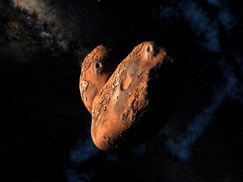 486958 Arrokoth (nicknamed As Ultima Thule) A Trans-Neptunian Object Located In The Outer Solar System - 3D Illustration