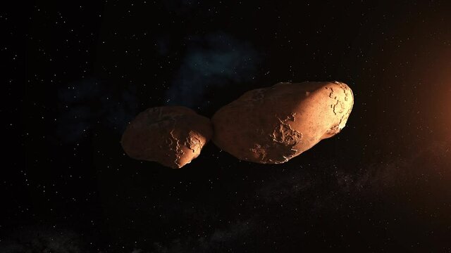 486958 Arrokoth (nicknamed as Ultima Thule) a trans-Neptunian object located in the outer Solar System - 3D illustration