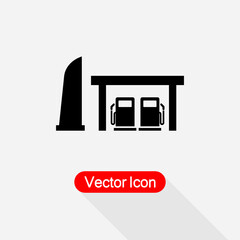 Petrol Station Icon, Fuel Station Icon Vector Illustration Eps10