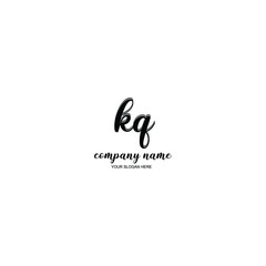 KQ Initial handwriting logo template vector