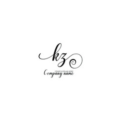 KZ Initial handwriting logo template vector