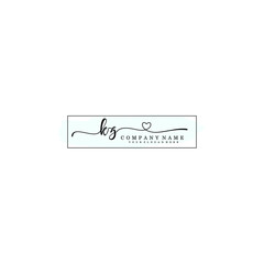 KZ Initial handwriting logo template vector