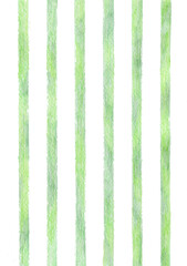 green and white stripes background isolated on white background. colored pencils Hand drawing 