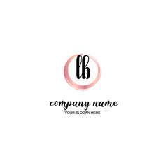 LB Initial handwriting logo template vector