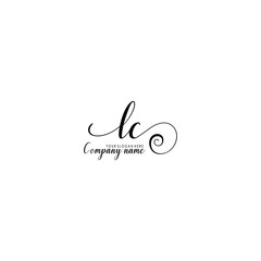 Fototapeta premium LC Initial handwriting logo template vector