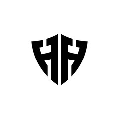 HH monogram logo with shield shape design template