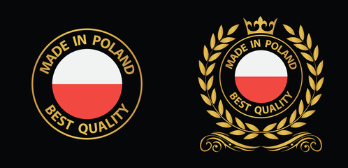made in Poland vector stamp. badge with Poland flag	
