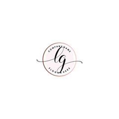 LG Initial handwriting logo template vector