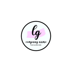 LG Initial handwriting logo template vector