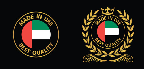 made in UAE United arab emirates  vector stamp. badge with United arab emirates  flag
