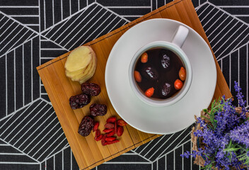 Chinese dried red date, Jujube and  ginger tea