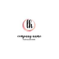 LH Initial handwriting logo template vector