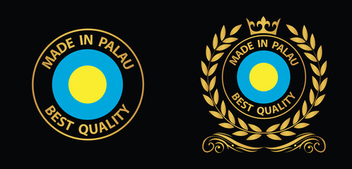 made in Palau   vector stamp. badge with Palau   flag