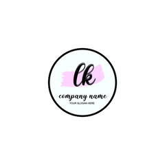 LK Initial handwriting logo template vector
