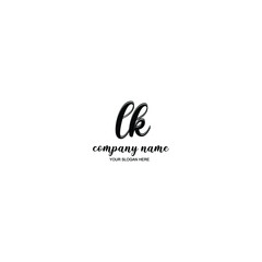 LK Initial handwriting logo template vector