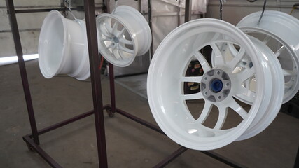 White powder coated wheels