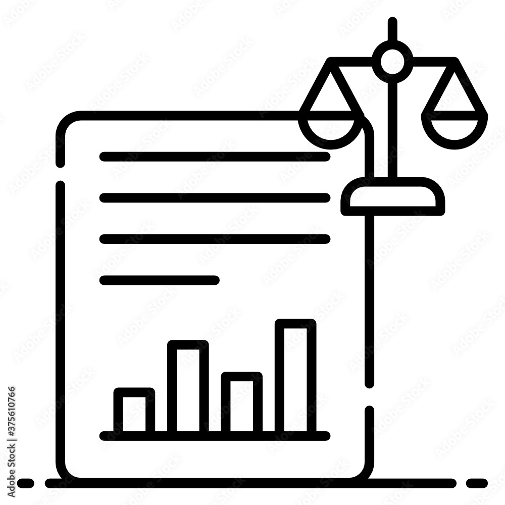 Canvas Prints 
Paper with balance scale showcasing balance sheet icon
