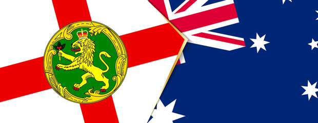 Alderney and Australia flags, two vector flags.