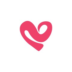 Letter N and love logo icon template
