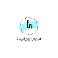 LN Initial handwriting logo template vector