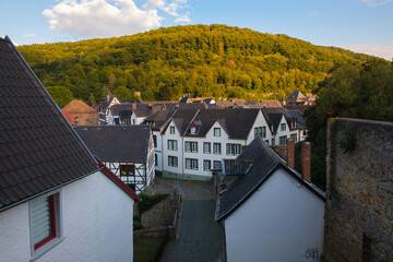 a view of historic town in the evening light. Bad Muenstereifel, Germany

