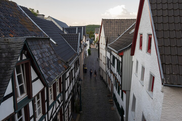 Fototapeta premium a view of historic town in the evening light. Bad Muenstereifel, Germany