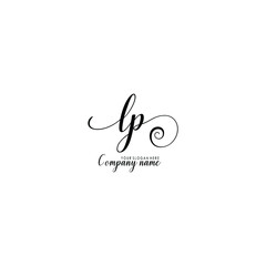 LP Initial handwriting logo template vector
