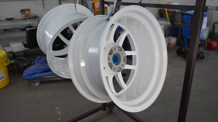 White powder coated wheels
