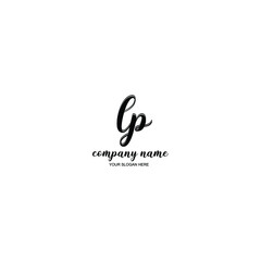 LP Initial handwriting logo template vector
