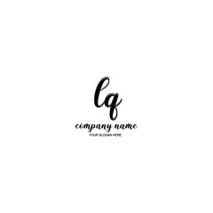 LQ Initial handwriting logo template vector
