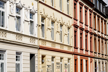 Fototapeta premium colourful facades of houses from the late nineteenth century in cologne ehrenfeld