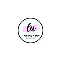 LU Initial handwriting logo template vector
