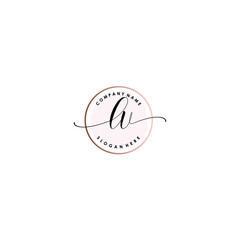 ,  Initial handwriting logo template vector