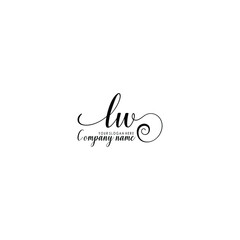 LW Initial handwriting logo template vector
