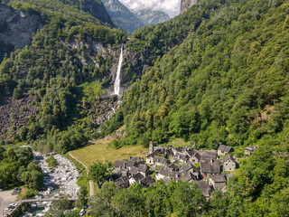 The village of Foroglio on Bavona valley in Switzerland