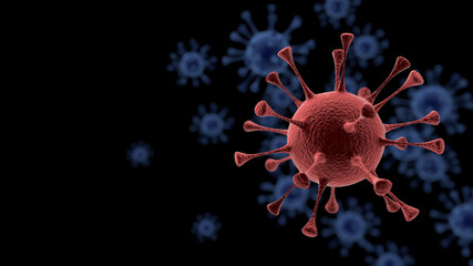 Coronavirus 3D render.