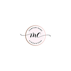 MC Initial handwriting logo template vector

