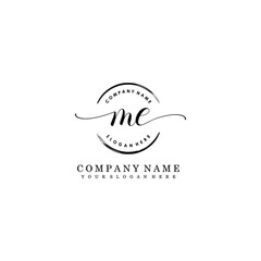 ME Initial handwriting logo template vector

