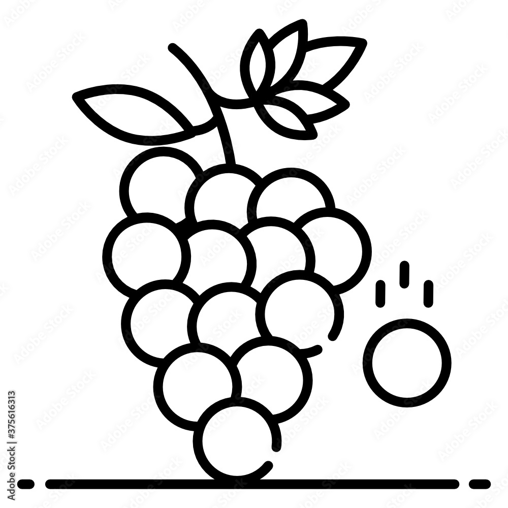 Sticker 
A bunch of grapes fruit in editable design
