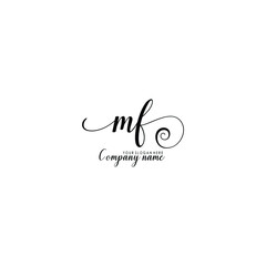 Obraz na płótnie Canvas MF Initial handwriting logo template vector