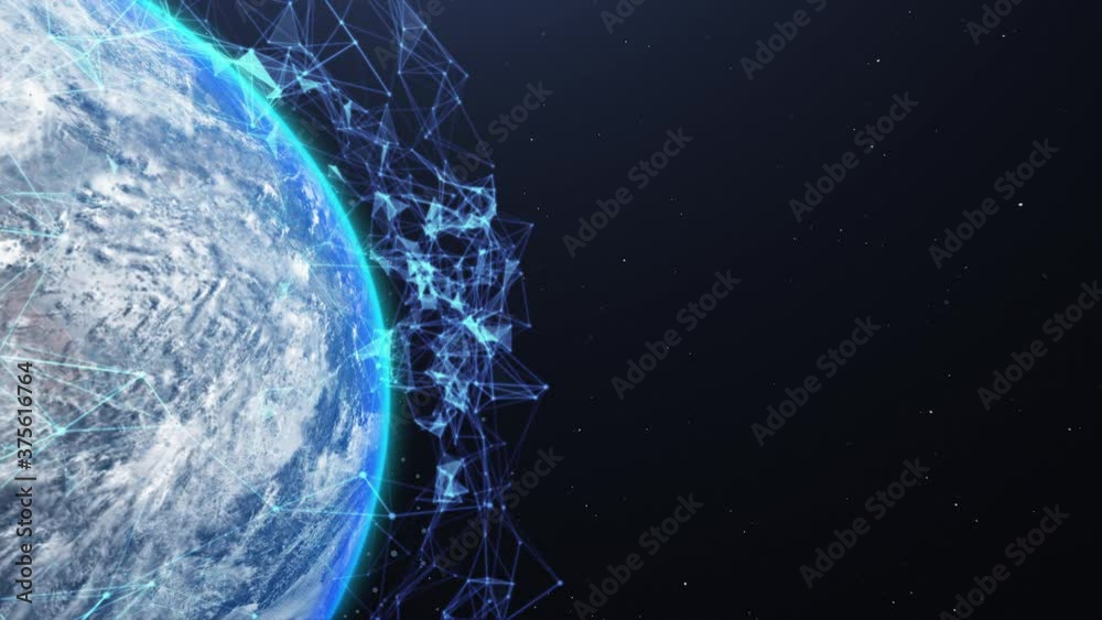Wall mural an abstract networking concept. global digital connections. elements of this image furnished by nasa
