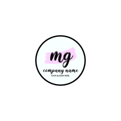 MG Initial handwriting logo template vector