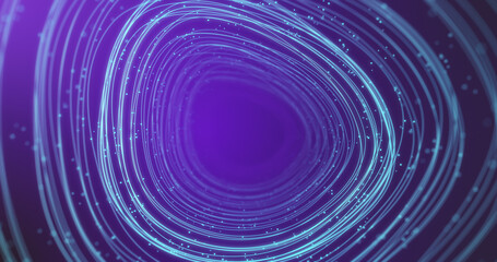 Abstract Wormhole Shape With Particles Around Through Time And Space. 3D Illustration Render. Abstract Background Render